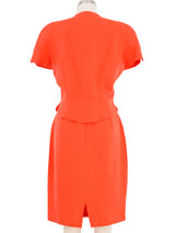 Thierry Mugler Coral Tie Front Skirt Ensemble Suit arcadeshops.com