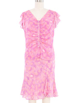 Escada Pink Chiffon Polka Dot Skirt Ensemble Suit arcadeshops.com