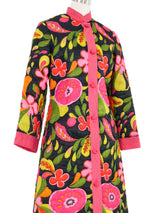 Floral Quilted Silk Duster Outerwear arcadeshops.com
