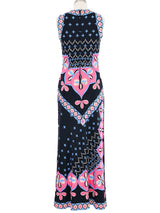 Optical Printed Sleeveless Maxi Dress Dress arcadeshops.com