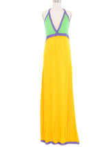 Giorgio di Sant'Angelo Colorblock Halter Maxi Dress Dress arcadeshops.com