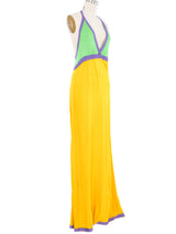 Giorgio di Sant'Angelo Colorblock Halter Maxi Dress Dress arcadeshops.com