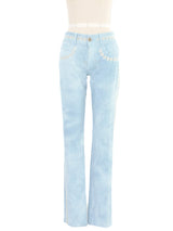2011 Chanel Embroidered Boot Cut Jeans Bottom arcadeshops.com