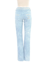 2011 Chanel Embroidered Boot Cut Jeans Bottom arcadeshops.com