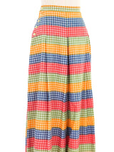 Picnic Gingham Pleated Palazzo Pants Bottom arcadeshops.com
