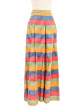 Picnic Gingham Pleated Palazzo Pants Bottom arcadeshops.com
