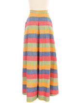Picnic Gingham Pleated Palazzo Pants Bottom arcadeshops.com
