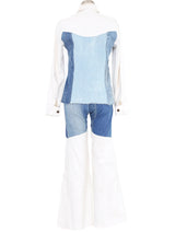 1970s Contrast Patchwork Denim Ensemble Suit arcadeshops.com