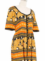 1970s Oscar de la Renta Printed Dress Dress arcadeshops.com