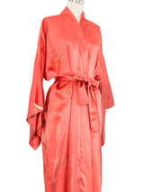 Burnt Orange Dragon Embroidered Satin Robe Jacket arcadeshops.com