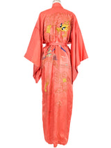 Burnt Orange Dragon Embroidered Satin Robe Jacket arcadeshops.com