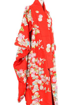 Red Floral Embroidered Dimensional Trim Kimono Jacket arcadeshops.com