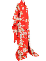 Red Floral Embroidered Dimensional Trim Kimono Jacket arcadeshops.com