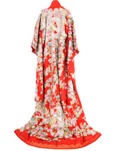 Red Floral Embroidered Dimensional Trim Kimono Jacket arcadeshops.com