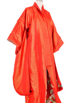 Red Floral Embroidered Dimensional Trim Kimono Jacket arcadeshops.com