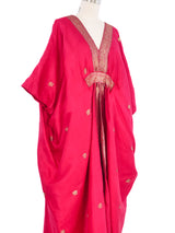 Profils Du Monde Fuchsia Silk Embroidered Caftan Dress arcadeshops.com