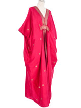 Profils Du Monde Fuchsia Silk Embroidered Caftan Dress arcadeshops.com