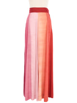 Ombre Paneled Satin Maxi Skirt Bottom arcadeshops.com
