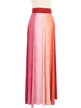 Ombre Paneled Satin Maxi Skirt Bottom arcadeshops.com