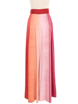 Ombre Paneled Satin Maxi Skirt Bottom arcadeshops.com