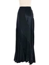 Pieced Black Satin Maxi Skirt Bottom arcadeshops.com