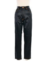 Jean Paul Gaultier Black Sateen Trousers Bottom arcadeshops.com