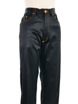 Jean Paul Gaultier Black Sateen Trousers Bottom arcadeshops.com