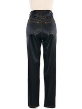 Jean Paul Gaultier Black Sateen Trousers Bottom arcadeshops.com