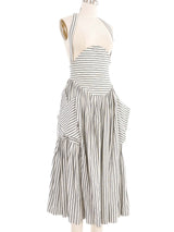 1980s Norma Kamali Striped Suspender Skirt Bottom arcadeshops.com
