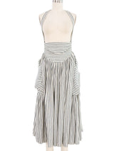 1980s Norma Kamali Striped Suspender Skirt Bottom arcadeshops.com