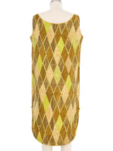 1960s Green Argyle Printed Hawaiian Dress Dress arcadeshops.com