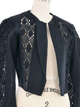 2006 Yves Saint Laurent Cropped Laser Cut Woven Jacket Jacket arcadeshops.com