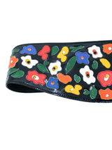 1970s Valentino Patent Floral Waist Belt Accessory arcadeshops.com