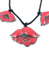 1980 Yves Saint Laurent Metal Poppy Necklace Accessory arcadeshops.com