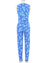 1980s Gianni Versace Rose Printed Spandex Ensemble Suit arcadeshops.com