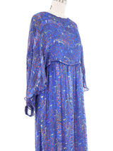 The Silk Farm Cherry Blossom Printed Chiffon Dress Dress arcadeshops.com