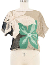 Natural Floral Crochet Top Top arcadeshops.com