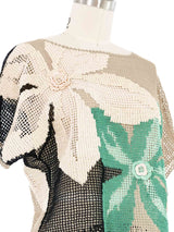 Natural Floral Crochet Top Top arcadeshops.com