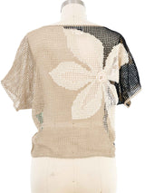 Natural Floral Crochet Top Top arcadeshops.com
