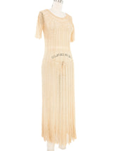 Tan Crochet Maxi Dress Dress arcadeshops.com