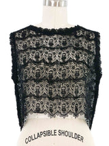 Black Lace Crochet Cropped Tank Top arcadeshops.com