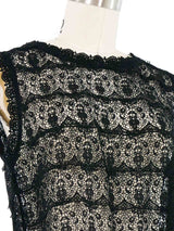 Black Lace Crochet Cropped Tank Top arcadeshops.com