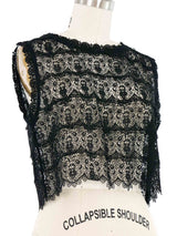 Black Lace Crochet Cropped Tank Top arcadeshops.com