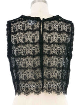 Black Lace Crochet Cropped Tank Top arcadeshops.com