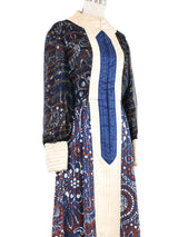 Ronald Amey Navy Printed Silk Maxi Dress Dress arcadeshops.com