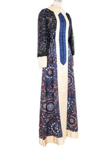 Ronald Amey Navy Printed Silk Maxi Dress Dress arcadeshops.com