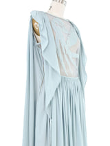 1970s Jean Varon Dove Applique Jersey Gown Dress arcadeshops.com