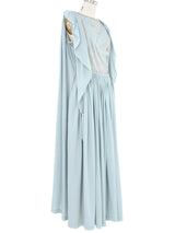 1970s Jean Varon Dove Applique Jersey Gown Dress arcadeshops.com