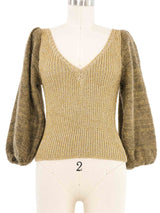 Adri Metallic Short Sleeve Sweater Top arcadeshops.com