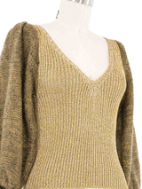 Adri Metallic Short Sleeve Sweater Top arcadeshops.com